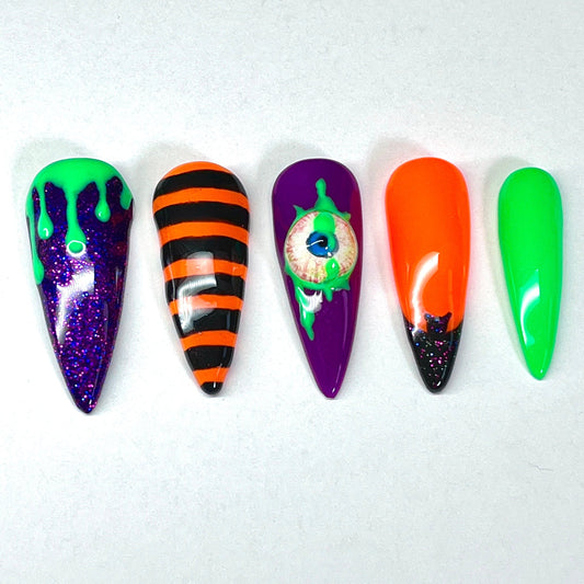 Witches Brew Halloween Gel Press On Nails - MoonlitCrafterz