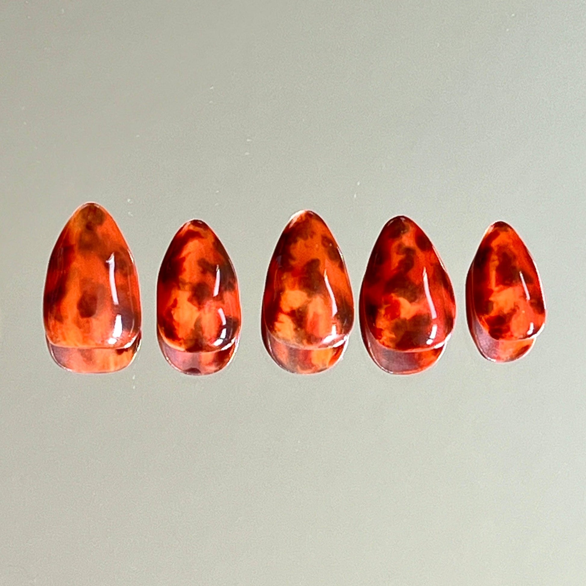 Fall Tortoise Shell (w/o Gold Leaf) Gel Press On Nails - MoonlitCrafterz