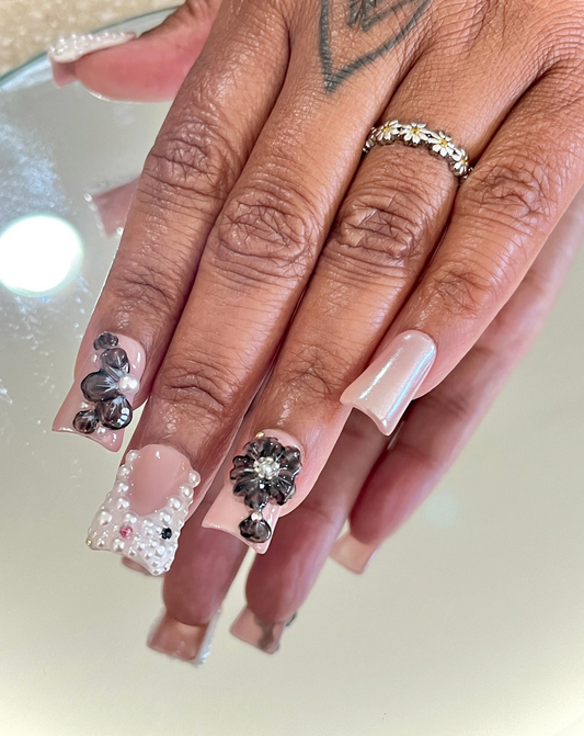 Free Style Bling 3D Flower Duck Nails - MoonlitCrafterz