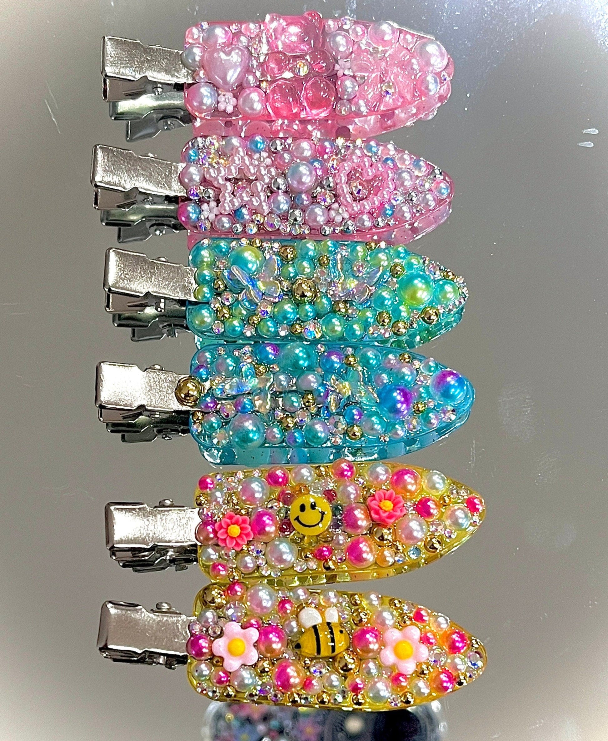 Fun Summer Hairclips - Blue Collection - MoonlitCrafterz