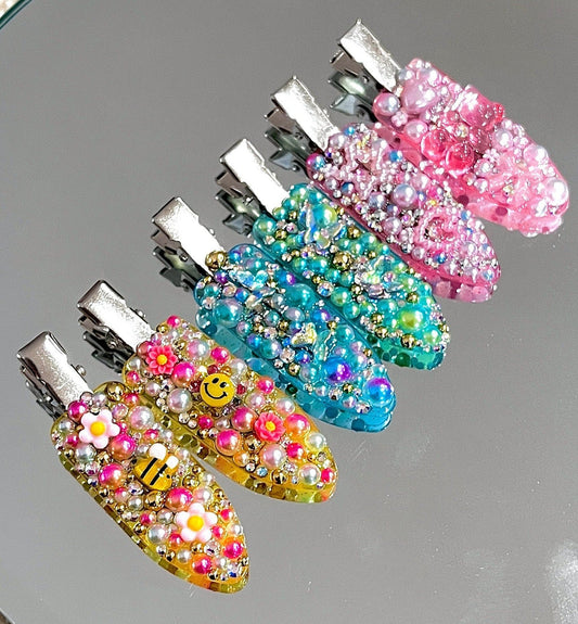 Fun Summer Hairclips - Blue Collection - MoonlitCrafterz