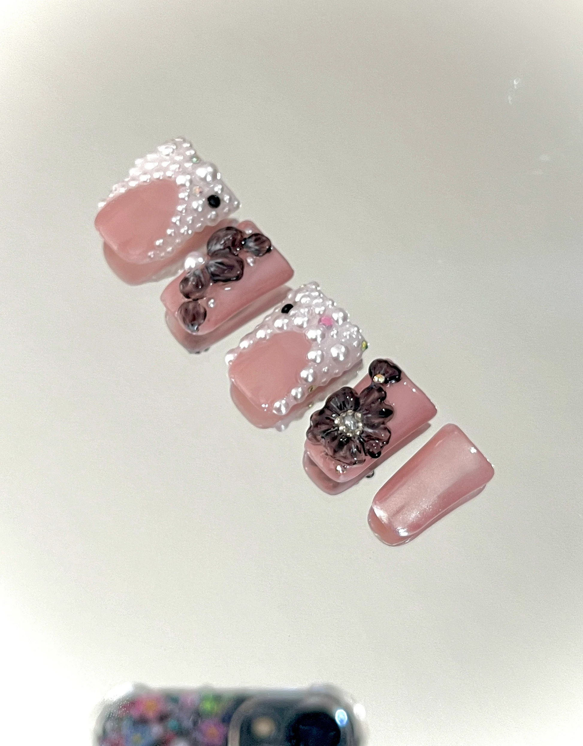 Free Style Bling 3D Flower Duck Nails - MoonlitCrafterz