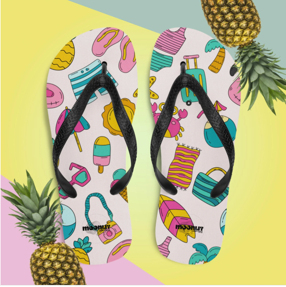 Summer Vacation Beach Flip Flops - MoonlitCrafterz