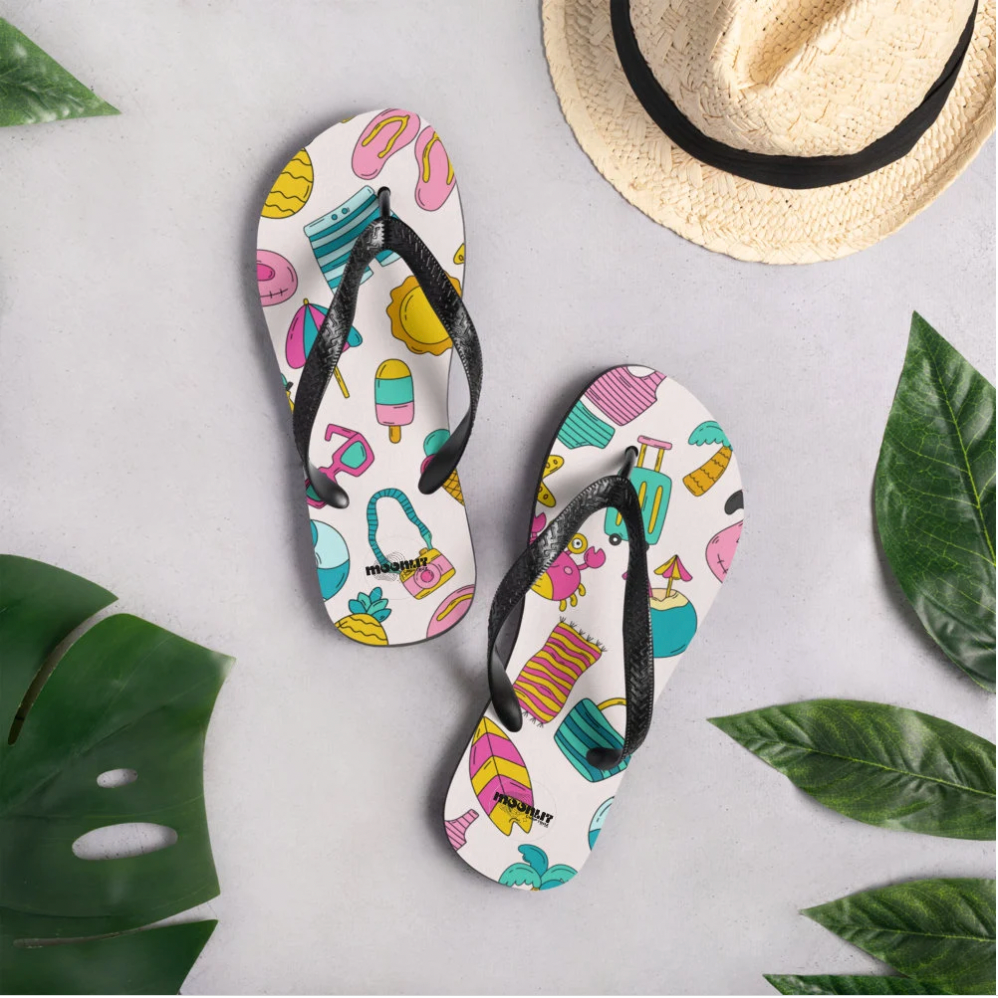 Summer Vacation Beach Flip Flops - MoonlitCrafterz