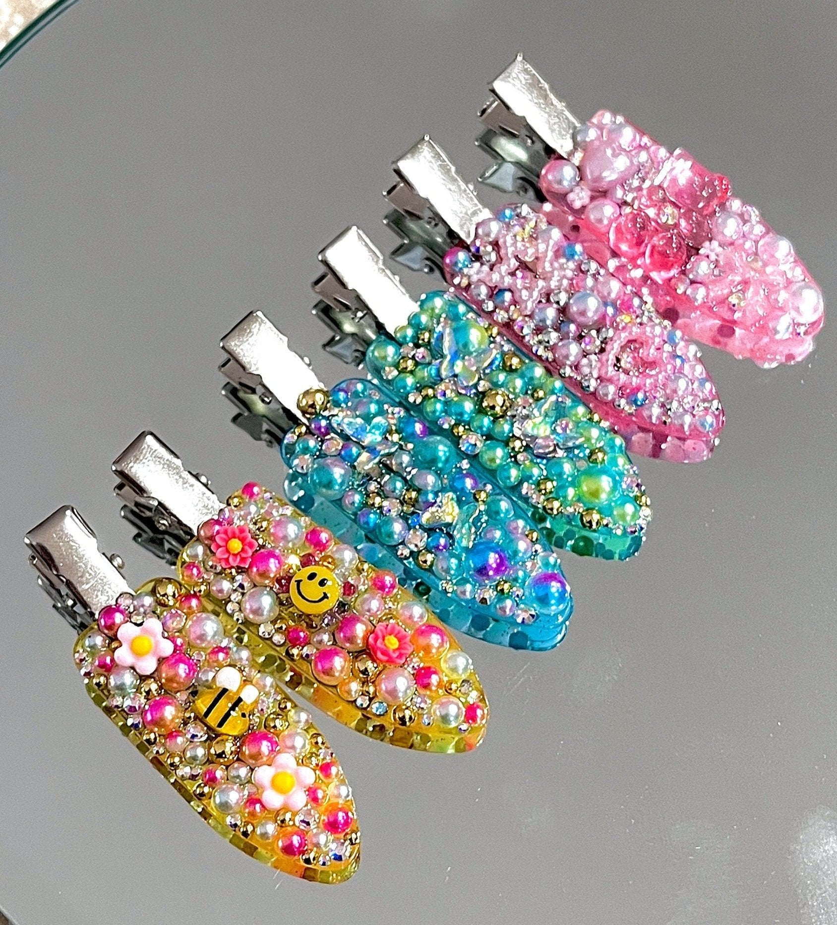 Fun Summer Hairclips - Pink Collection - MoonlitCrafterz