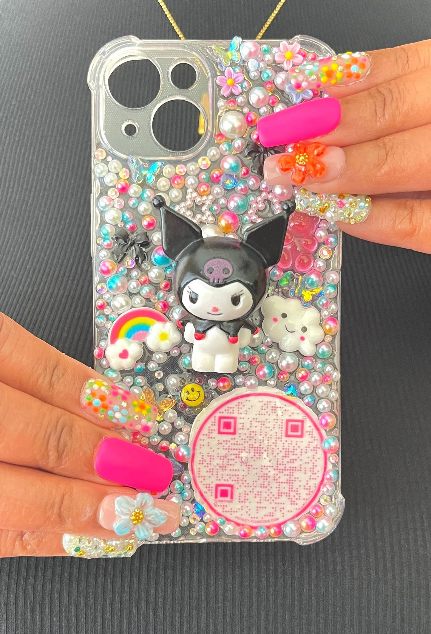 Clear Kawaii Junk Phone Case with Stand/Grip - MoonlitCrafterz