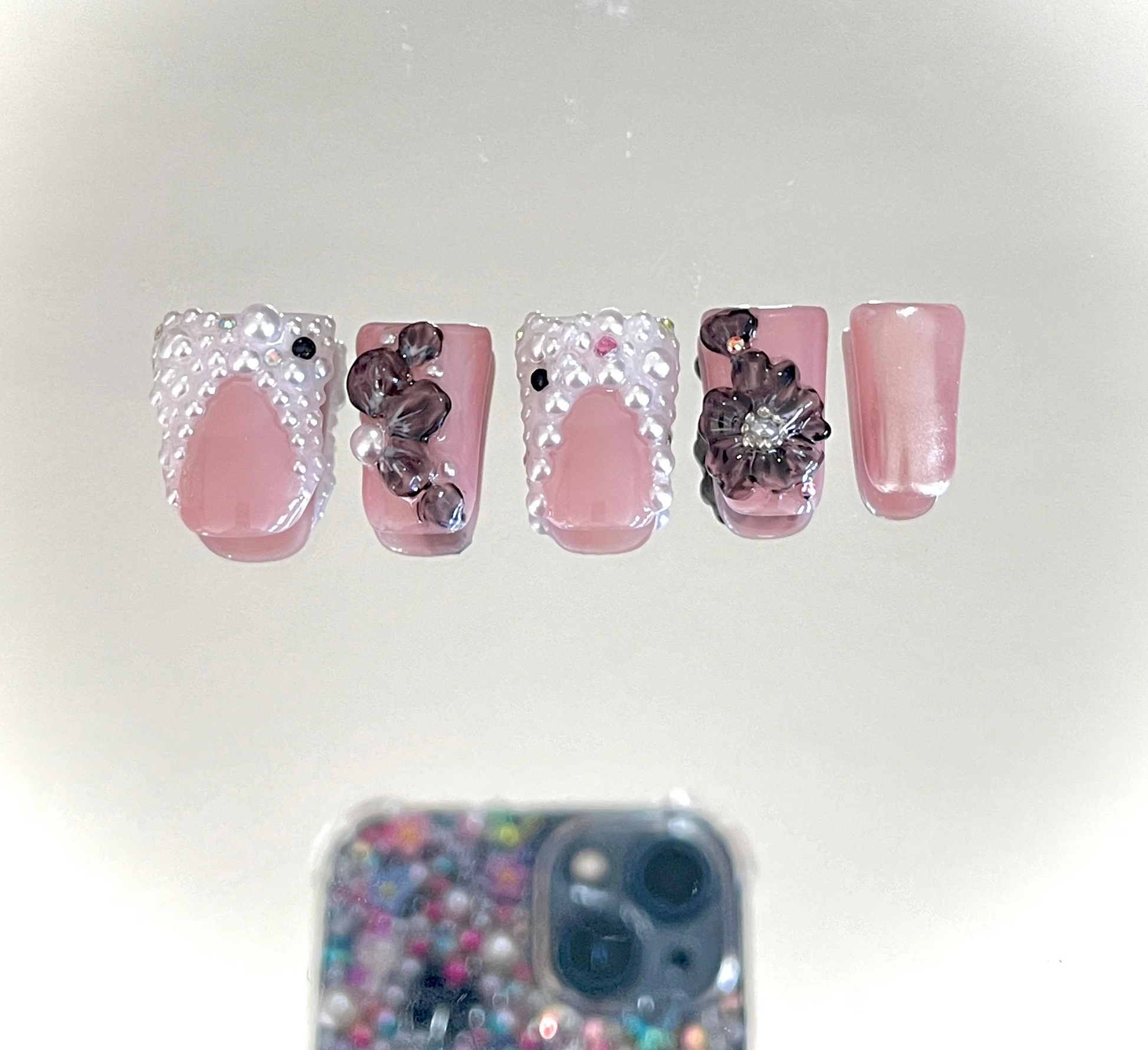 Free Style Bling 3D Flower Duck Nails - MoonlitCrafterz